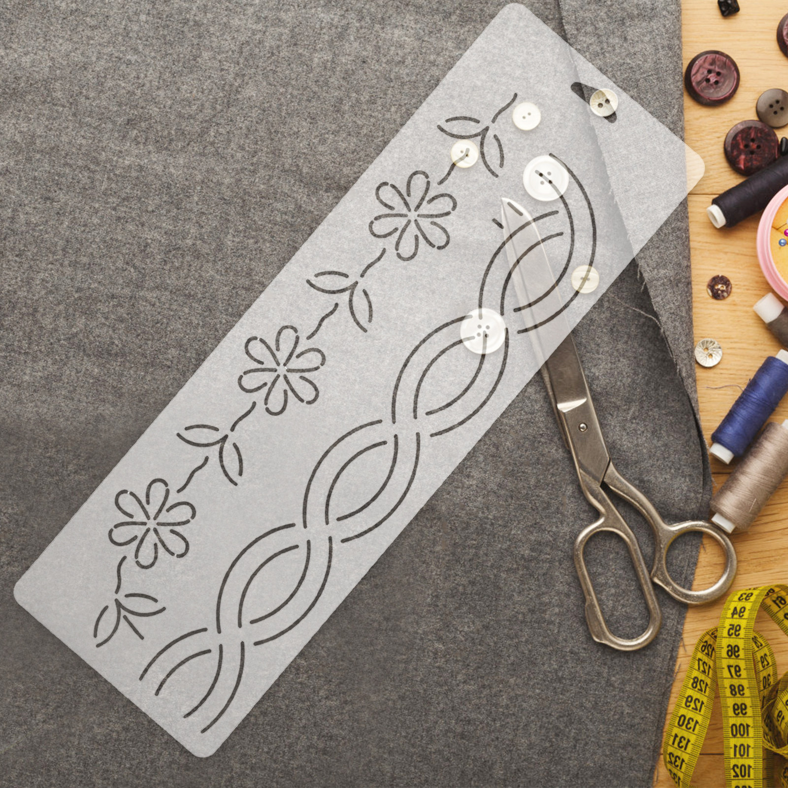 Embroidery Pattern - 2Pcs Quilting Templates Set Transparent Plastic