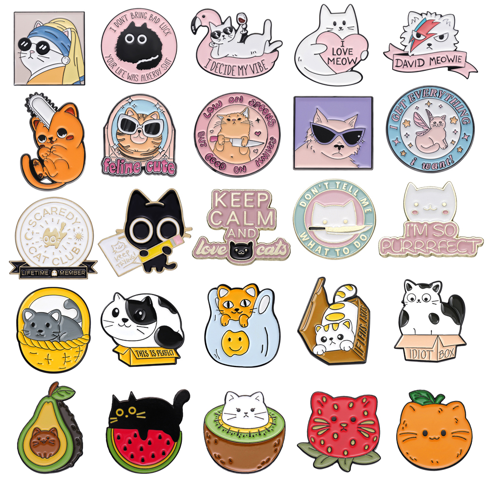 Embroidery Love - Cute Cat Brooch Cat Club Swan