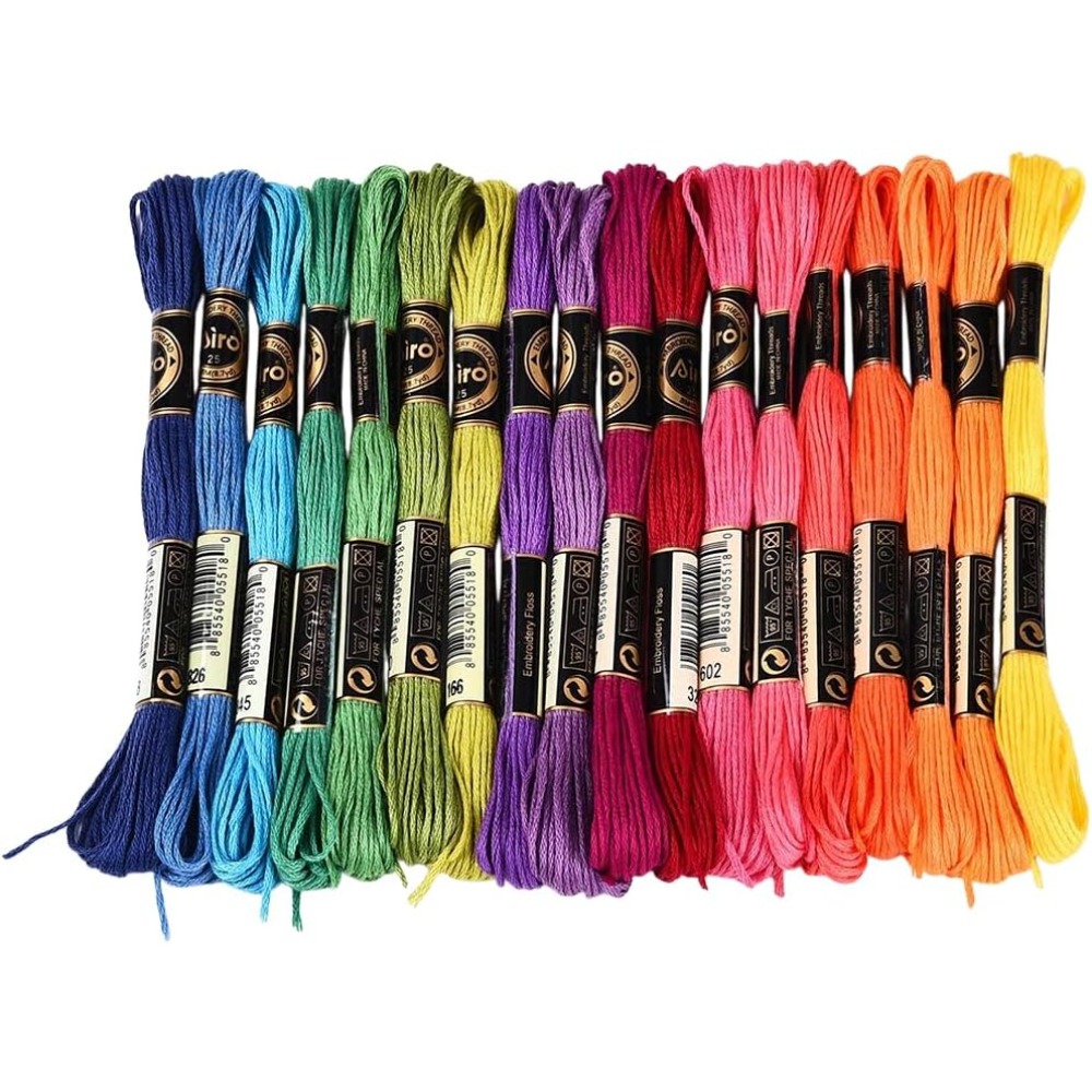 Embroidery Floss - 18 Skeins 157.5 Yards Colorful Cross