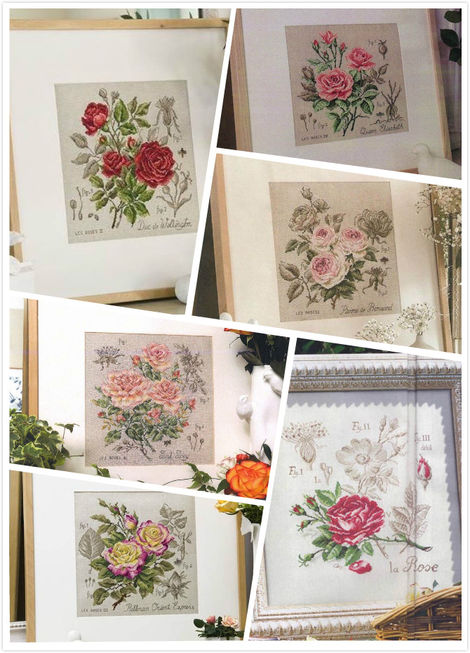 Embroidery X Stitch - Dfea-Flower Series Rose Cross Stitch Sets,