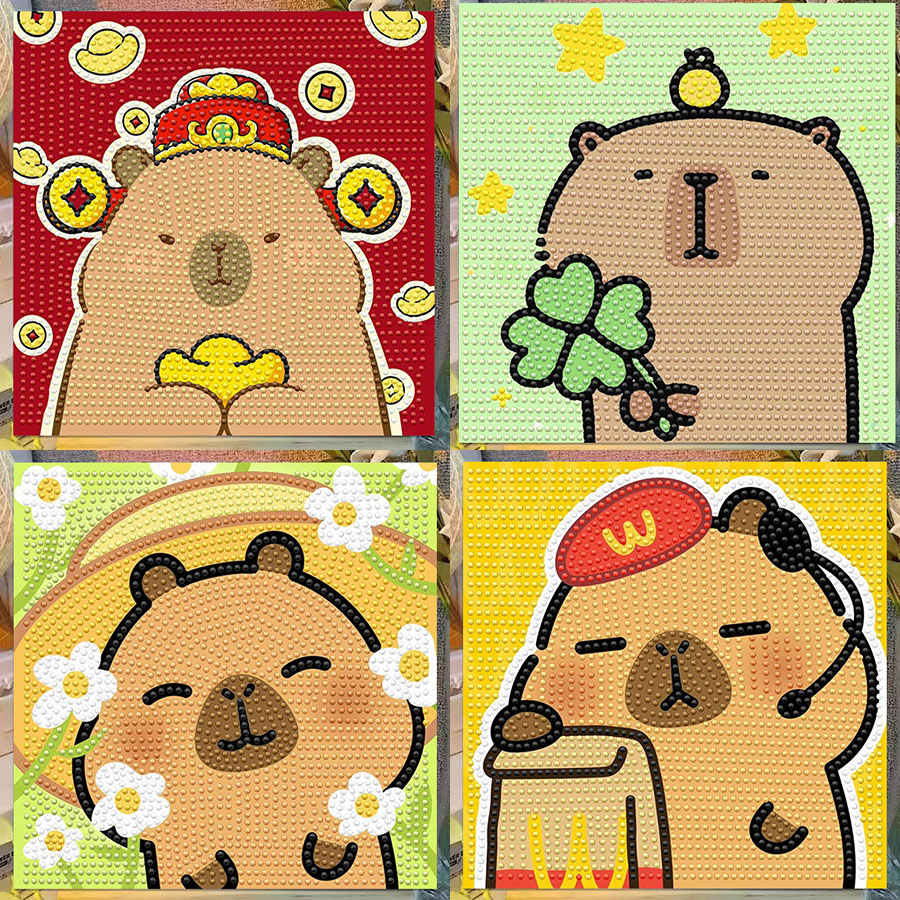 Embroidery Painting - Cartoon Capibala Crystal Diamond Decorative Painting