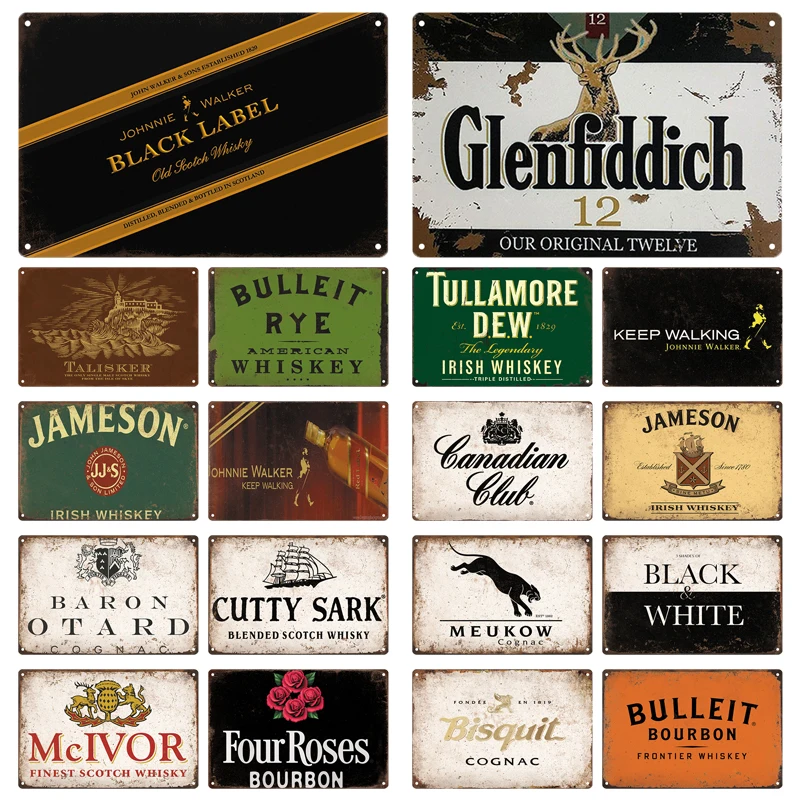 Embroidery Garden - Whisky Brand Metal Vintage Tin Sign