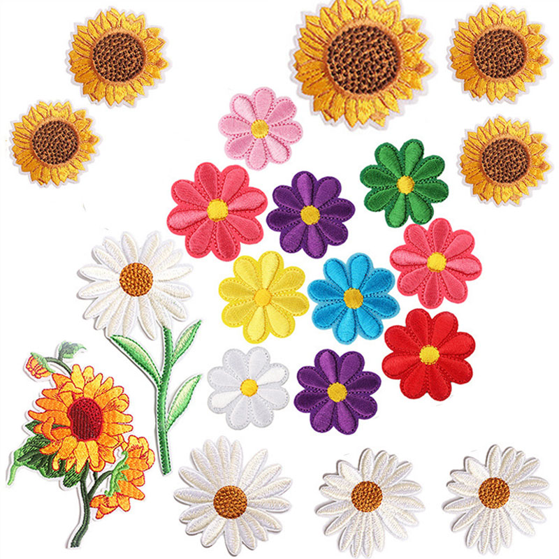 2-10Pcs Flower Iron on Patches - Embroidery Daisy Flower incelemesi ve fiyatı