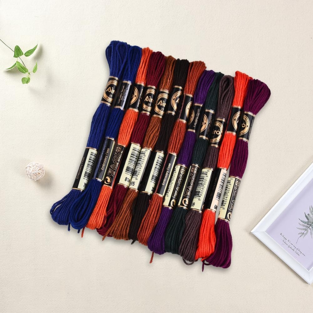 12 Skeins 6 Strands Hand Varie - Embroidery Floss incelemesi ve fiyatı
