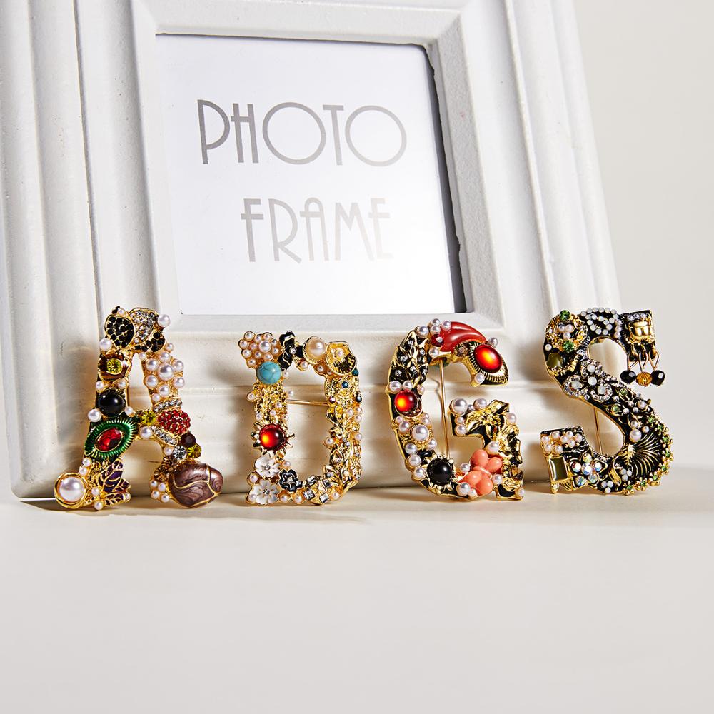 Fashion Enamel Pearl Rhineston - Embroidery Letter M incelemesi ve fiyatı