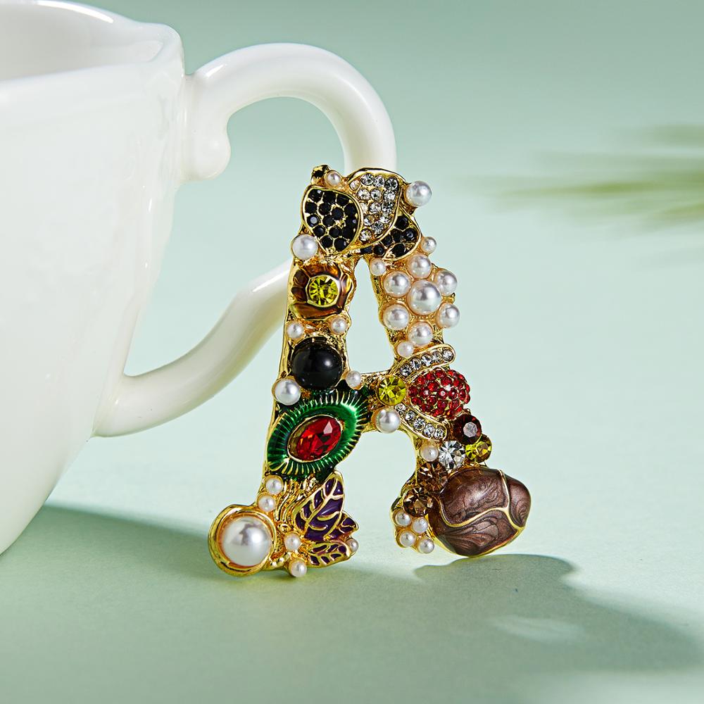 Fashion Enamel Pearl Rhineston - Embroidery Letter M incelemesi ve fiyatı