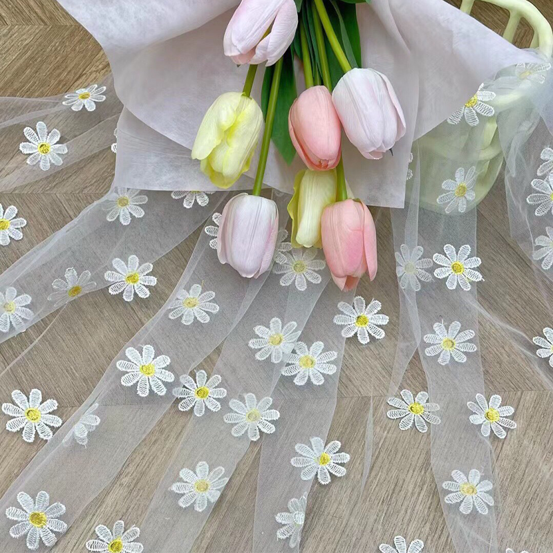 150cm Wide Daisy Embroidery La - Embroidery Daisy Flower incelemesi ve fiyatı