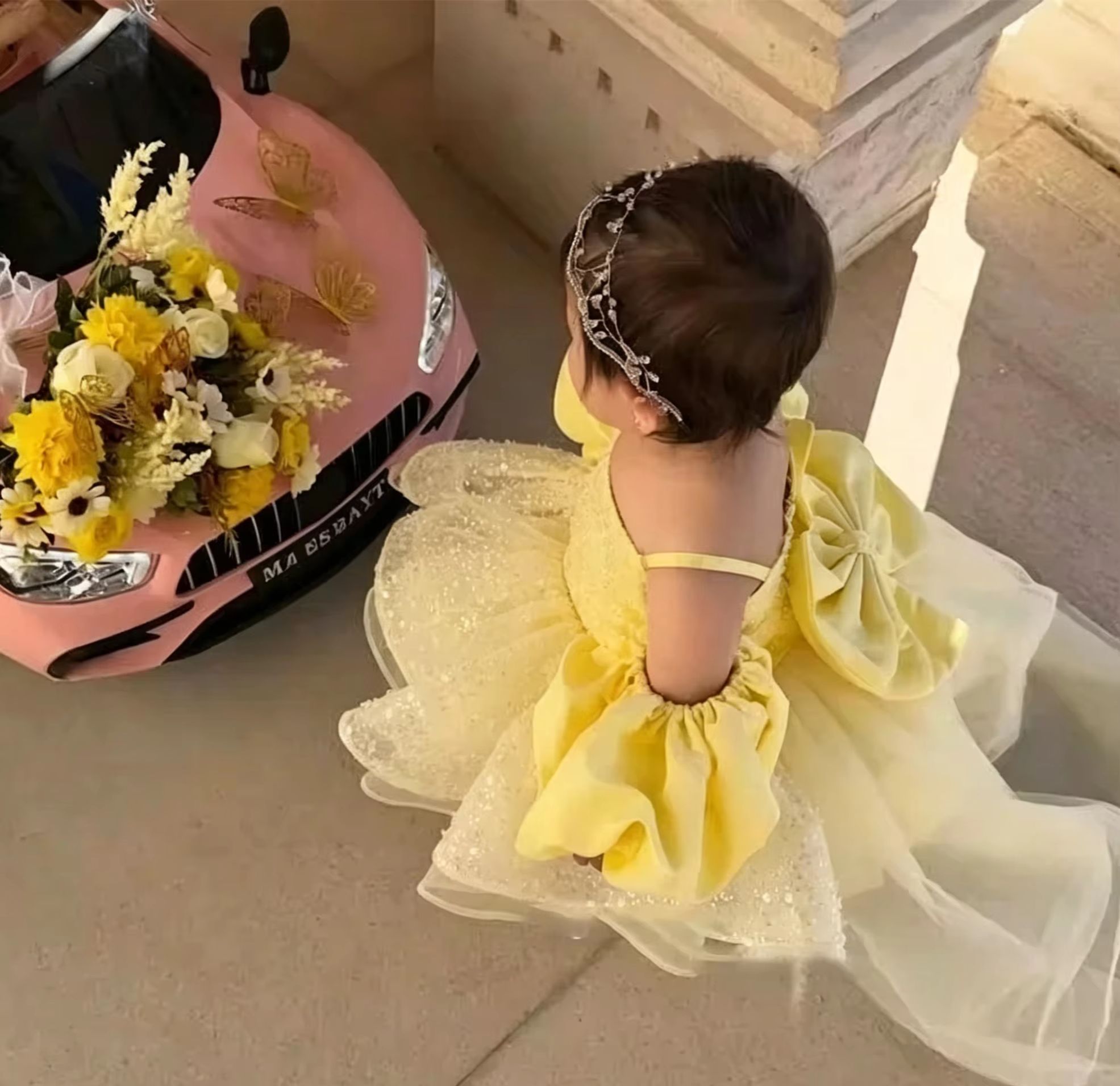 Cute Yellow Flower Girl Dresse - Embroidery Yellow Flower incelemesi ve fiyatı