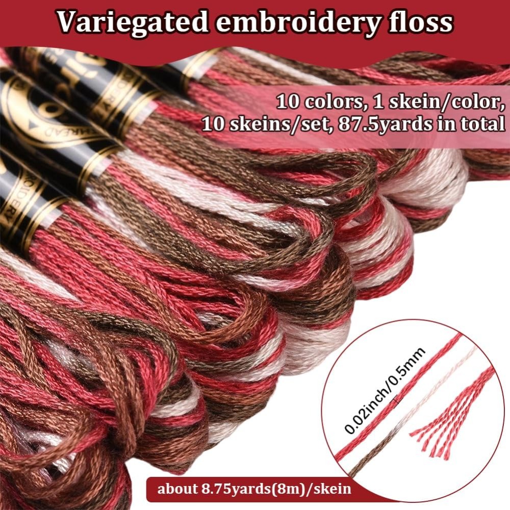 10 Skeins 6 Strands Red Embroi - Embroidery Floss incelemesi ve fiyatı
