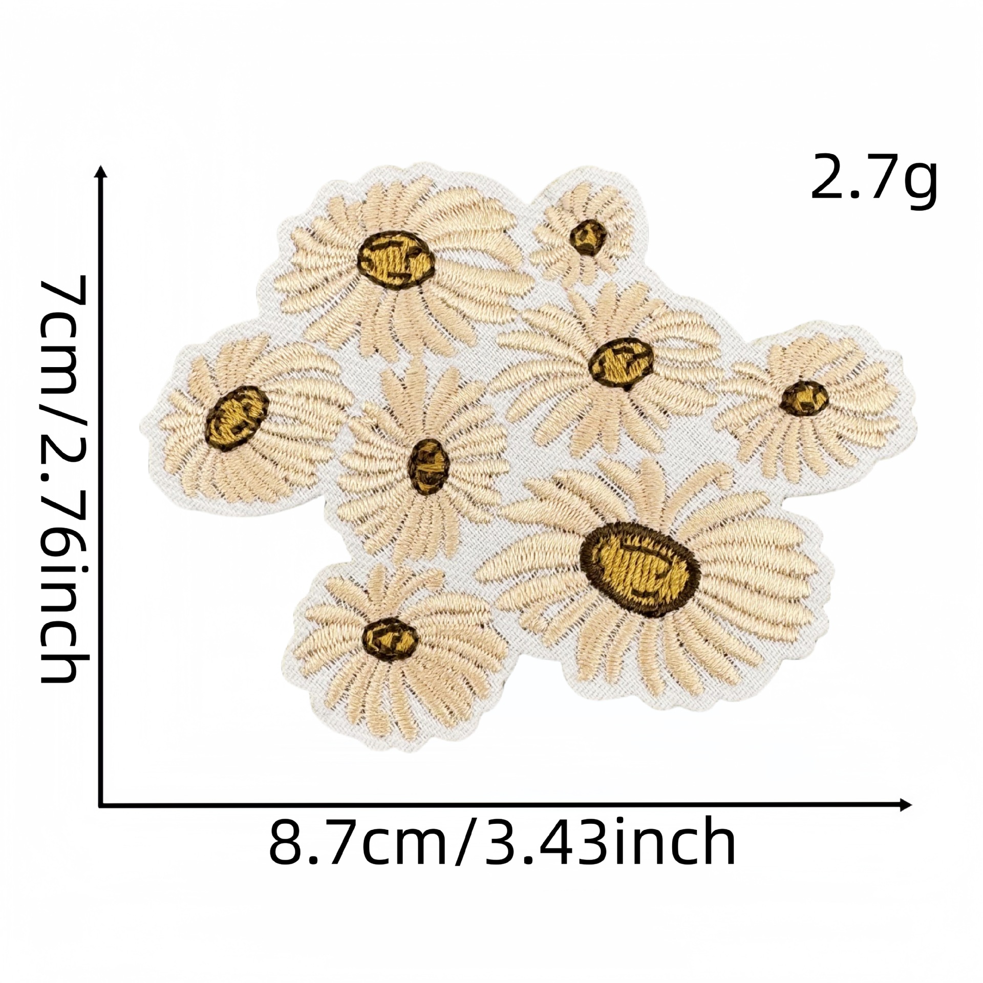 10pcs Beige Yellow Wappen Patc - Embroidery Yellow Flower incelemesi ve fiyatı
