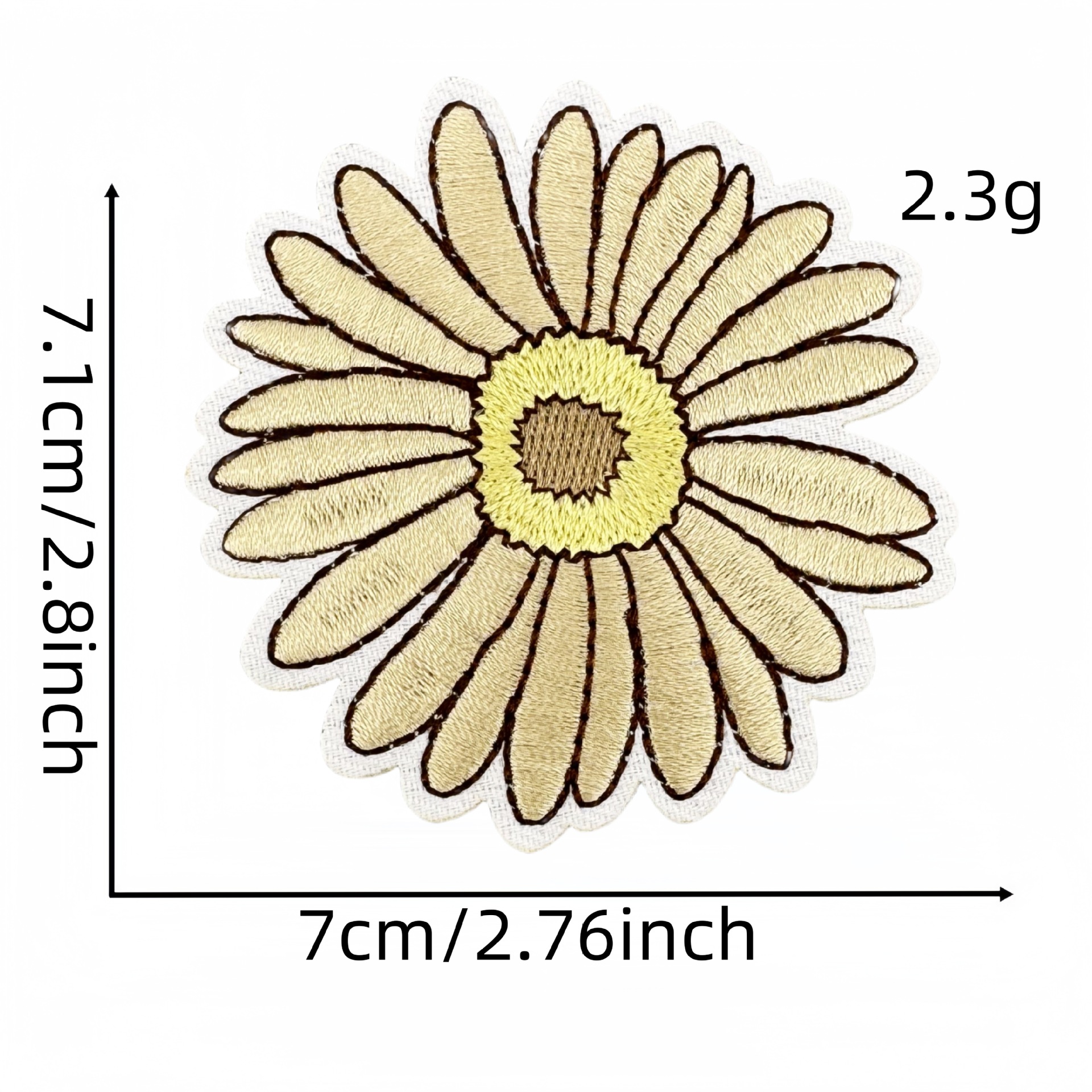 10pcs Beige Yellow Wappen Patc - Embroidery Yellow Flower incelemesi ve fiyatı