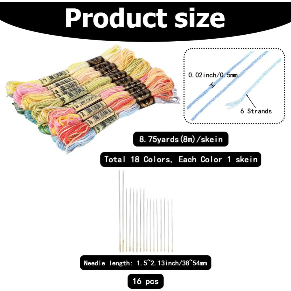 18 Skeins 6-Ply Polyester Embr - Embroidery Floss incelemesi ve fiyatı