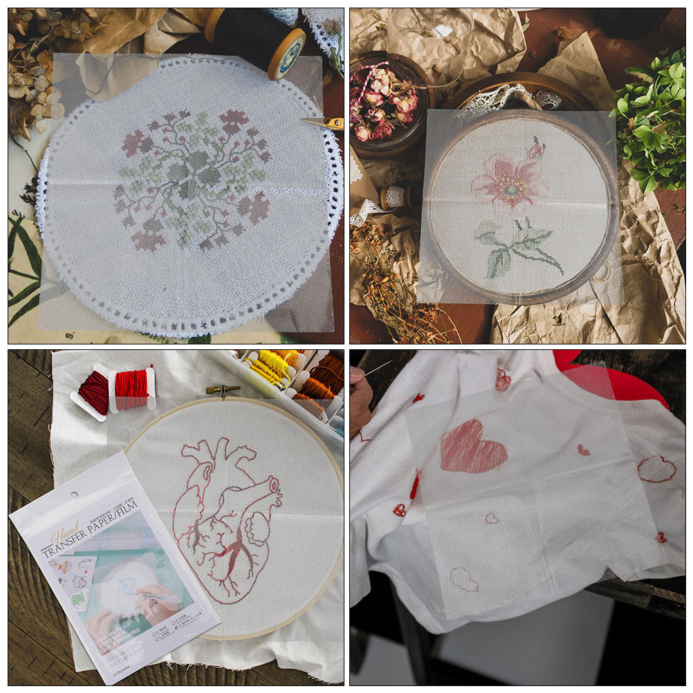 8Pcs DIY Water Soluble Embroid - Embroidery Pattern incelemesi ve fiyatı