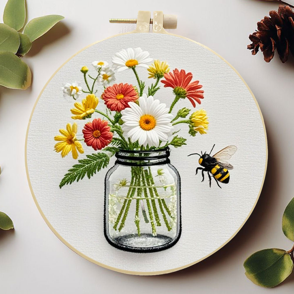 1PCS Diy Embroidery Kits Daisy - Embroidery Daisy Flower incelemesi ve fiyatı