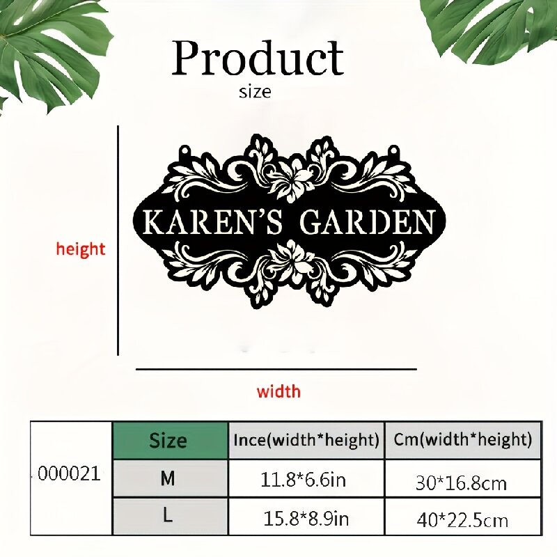 Custom Metal Art Sign with Nam - Embroidery Garden incelemesi ve fiyatı