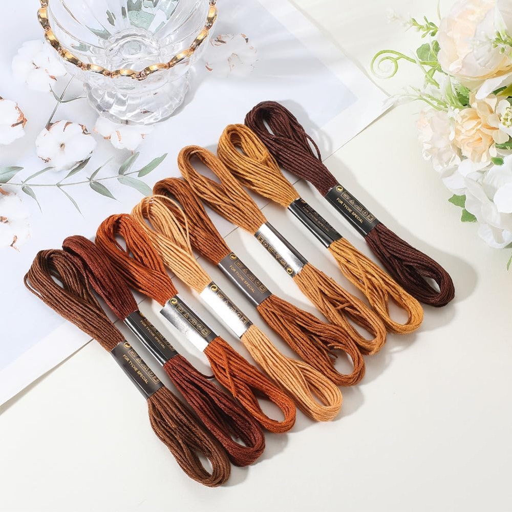 8 Skeins 6 Strands Brown Embro - Embroidery Floss incelemesi ve fiyatı