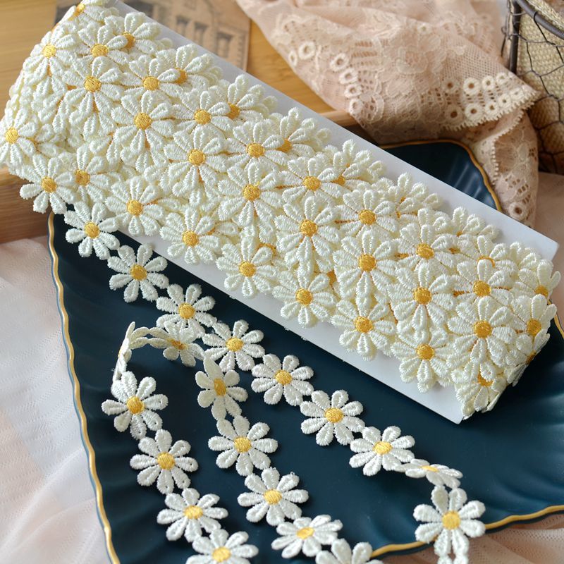 2.5CM Daisy Lace Fabric Wide B - Embroidery Daisy Flower incelemesi ve fiyatı