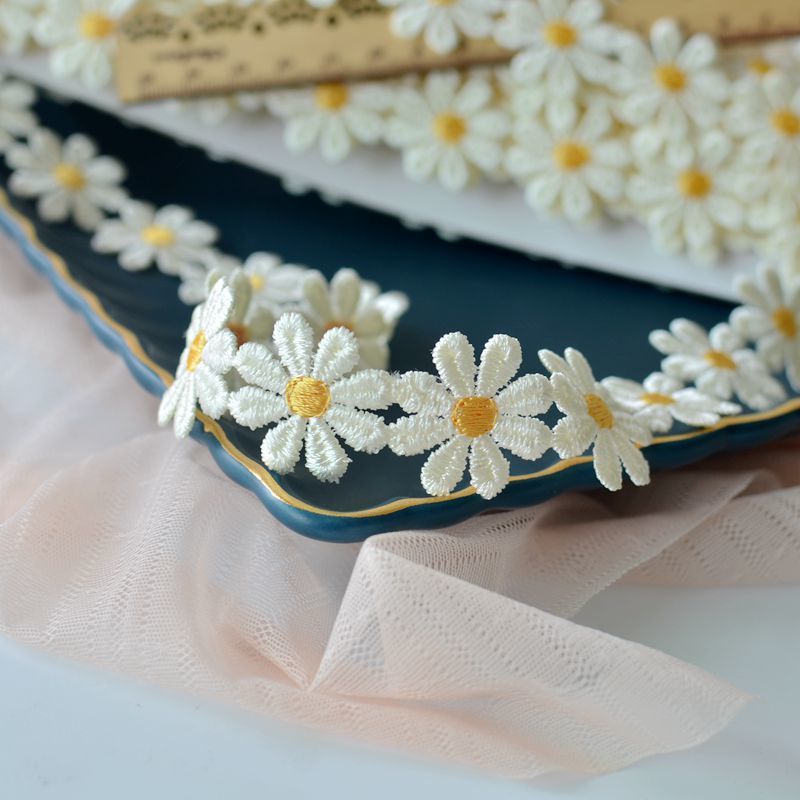 2.5CM Daisy Lace Fabric Wide B - Embroidery Daisy Flower incelemesi ve fiyatı