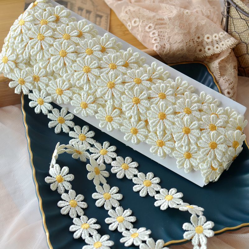 2.5CM Daisy Lace Fabric Wide B - Embroidery Daisy Flower incelemesi ve fiyatı