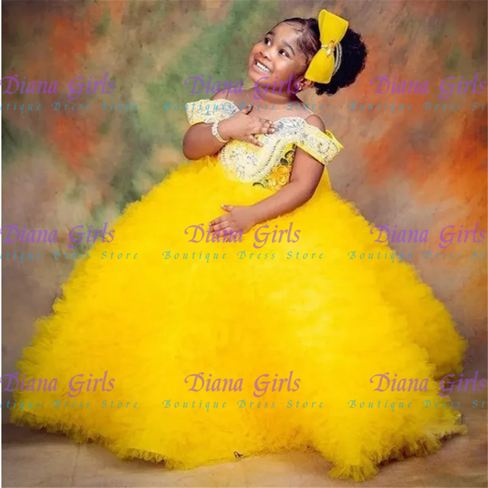 Lovely Yellow Flower Girls Dre - Embroidery Yellow Flower incelemesi ve fiyatı