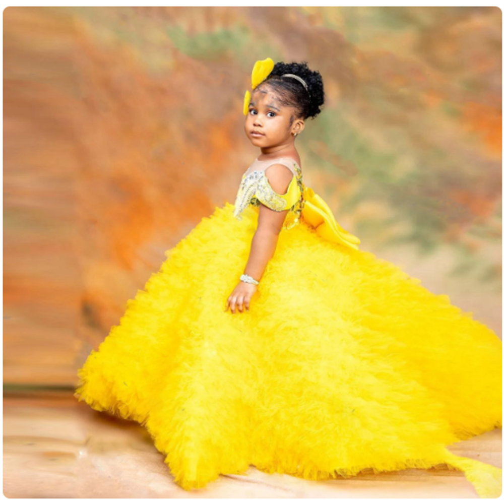 Lovely Yellow Flower Girls Dre - Embroidery Yellow Flower incelemesi ve fiyatı