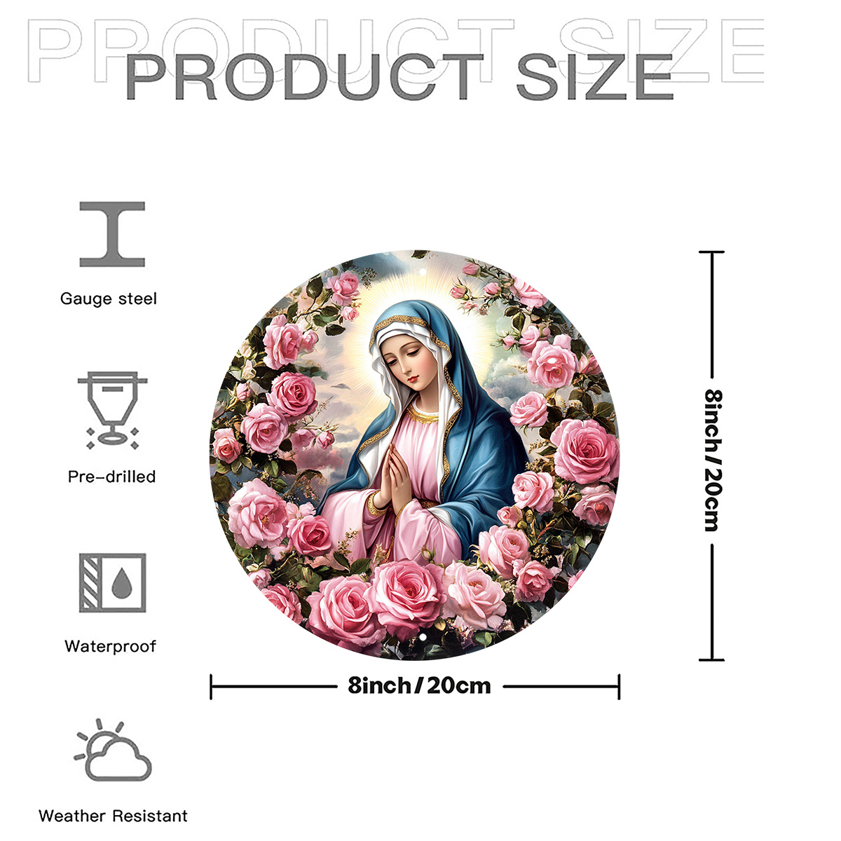 Virgin Mary Vintage Aluminum R - Embroidery Garden incelemesi ve fiyatı