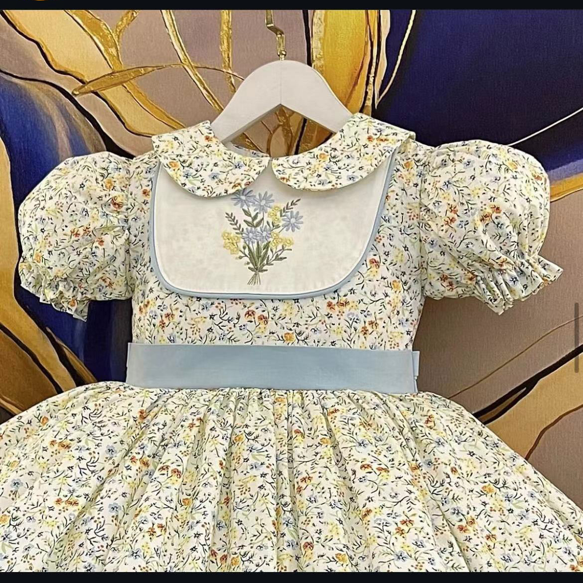 0-12Y Baby Girl Summer Flower  - Embroidery Yellow Flower incelemesi ve fiyatı