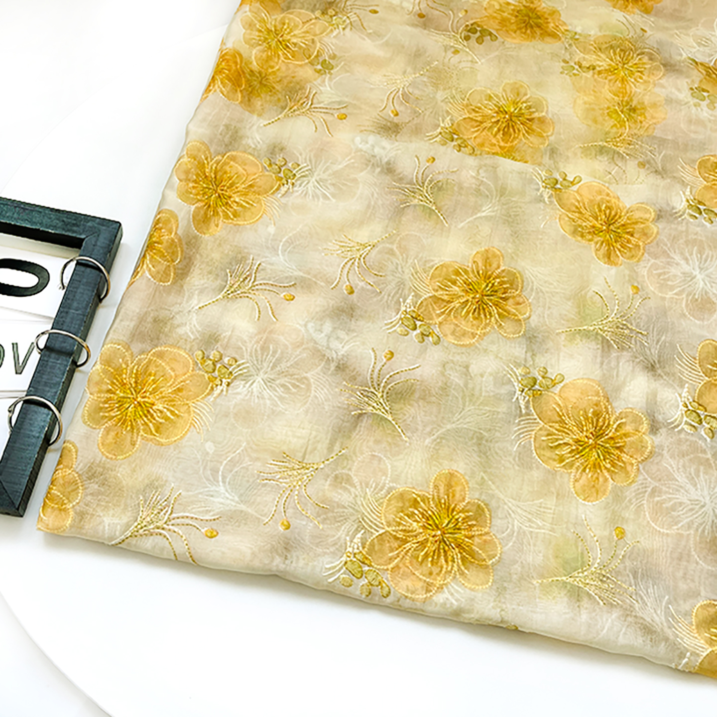 Digital Printing Embroidery Fa - Embroidery Yellow Flower incelemesi ve fiyatı