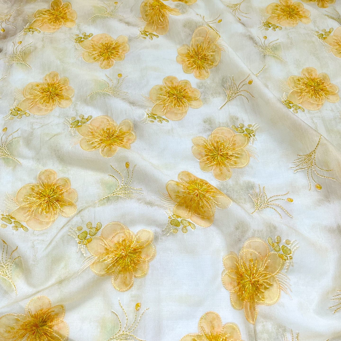 Digital Printing Embroidery Fa - Embroidery Yellow Flower incelemesi ve fiyatı