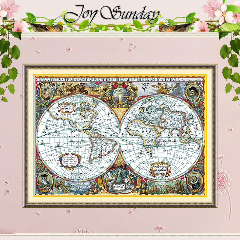 World Map Patterns Counted Cro - Embroidery X Stitch incelemesi ve fiyatı