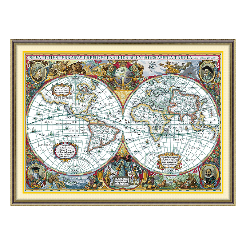 World Map Patterns Counted Cro - Embroidery X Stitch incelemesi ve fiyatı