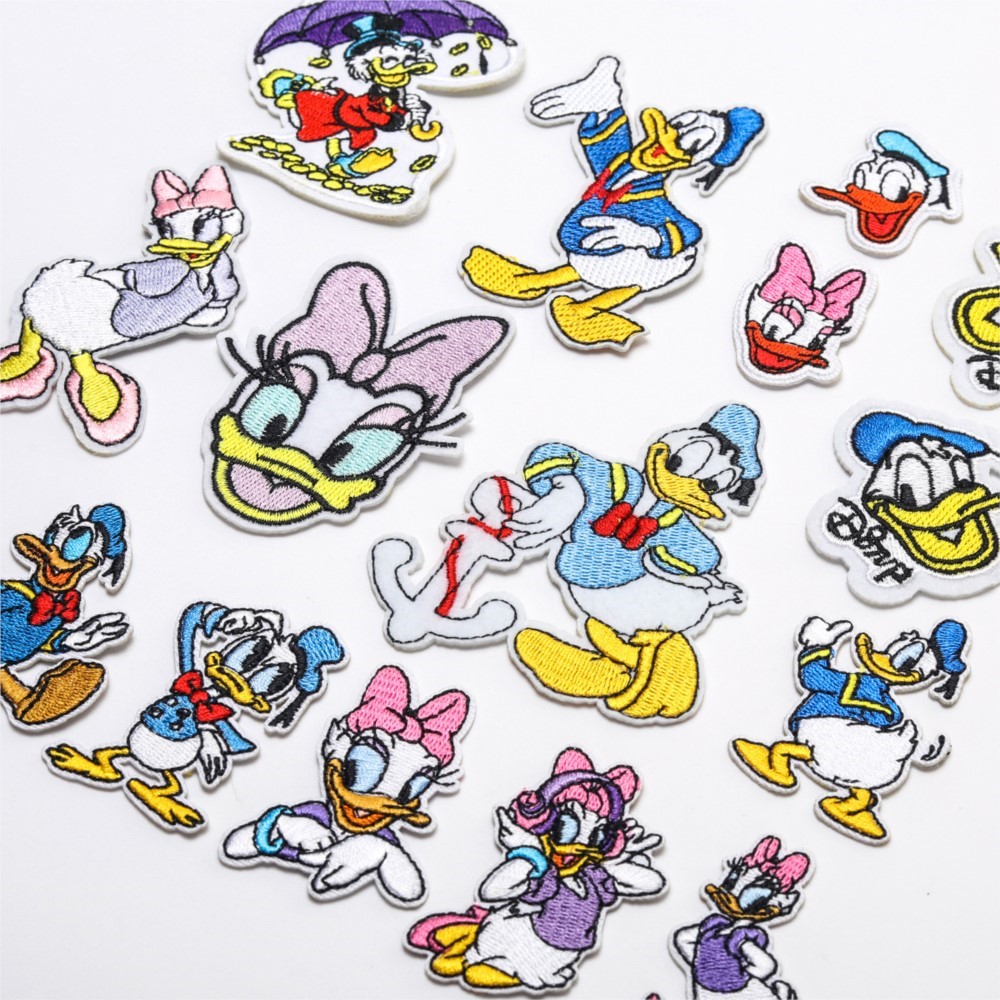 16Pcs Cartoon Donald Duck Cute - Embroidery Daisy Flower incelemesi ve fiyatı