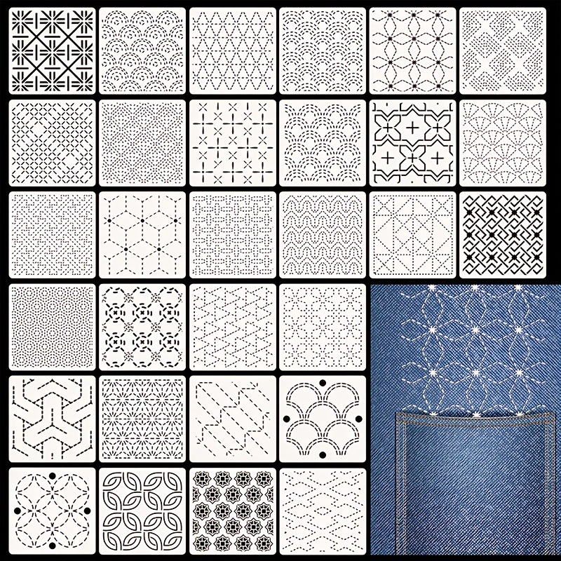 30Pcs Embroidery Templates DIY - Embroidery Pattern incelemesi ve fiyatı