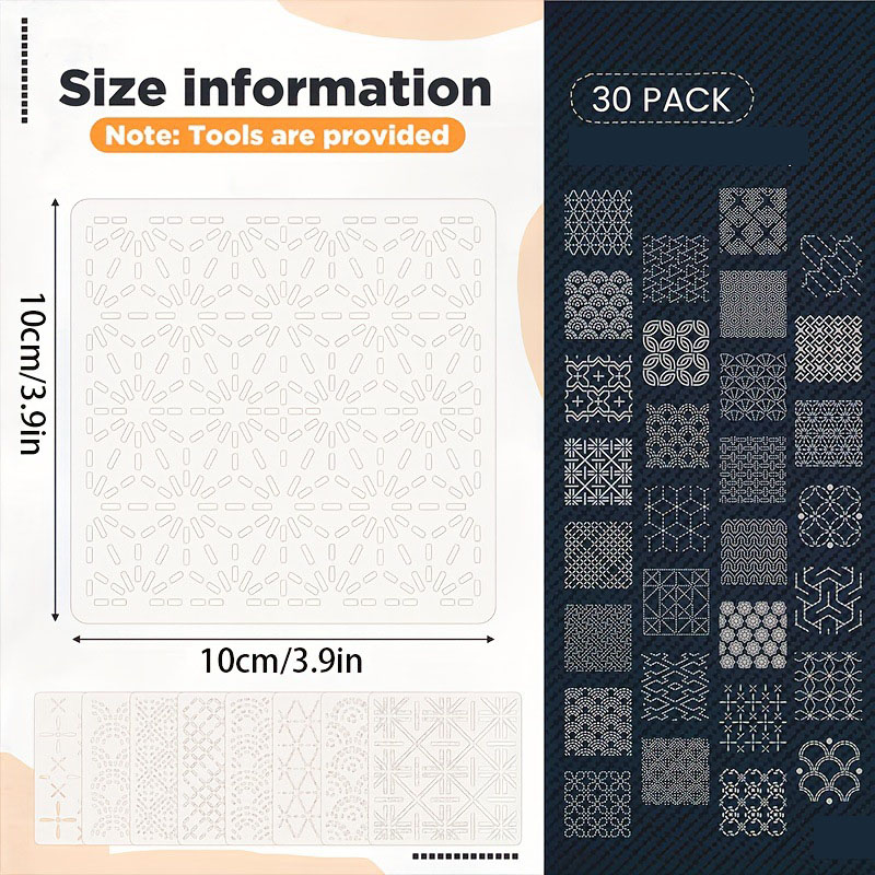 30Pcs Embroidery Templates DIY - Embroidery Pattern incelemesi ve fiyatı