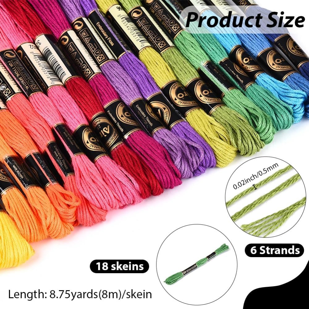18 Skeins 157.5 Yards Colorful - Embroidery Floss incelemesi ve fiyatı