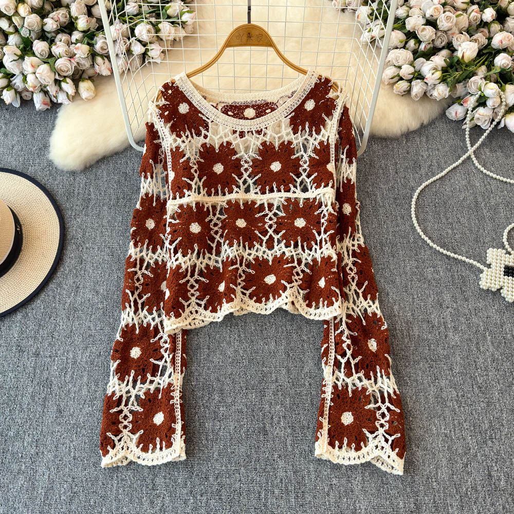 Floral Crochet Top for Women L - Embroidery Daisy incelemesi ve fiyatı