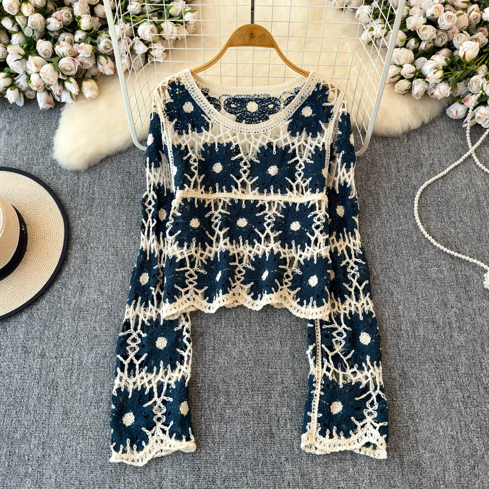 Floral Crochet Top for Women L - Embroidery Daisy incelemesi ve fiyatı