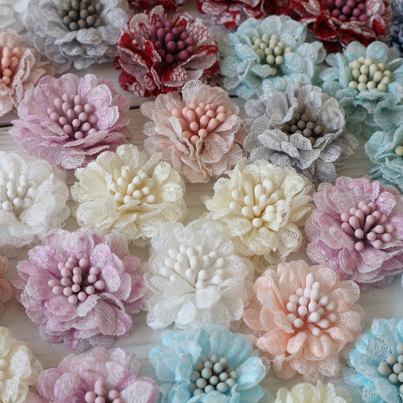 10Pcs 3CM Handmade Small Lace  - Embroidery Daisy Flower incelemesi ve fiyatı