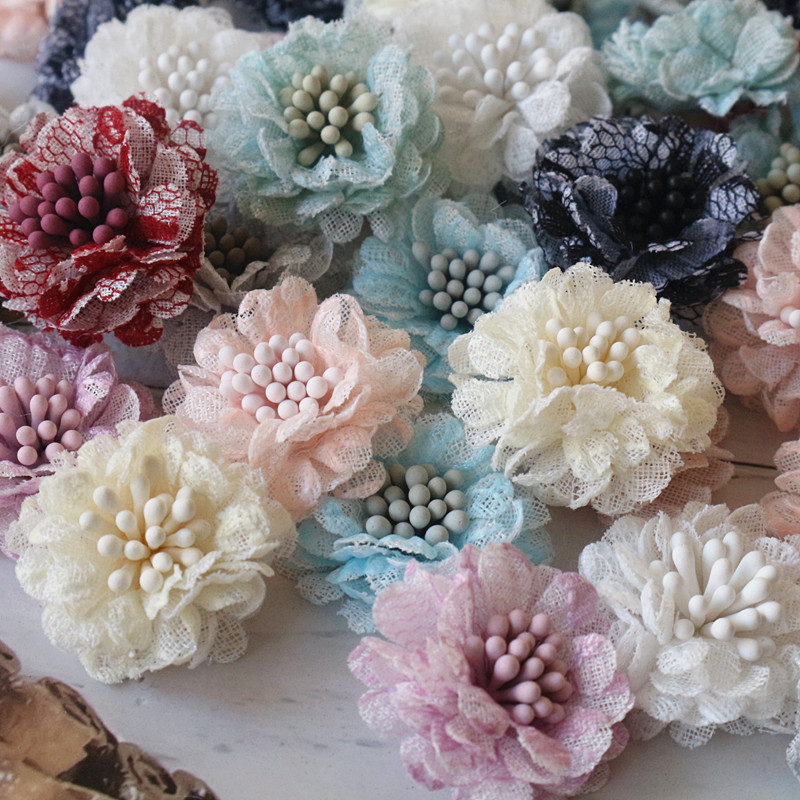10Pcs 3CM Handmade Small Lace  - Embroidery Daisy Flower incelemesi ve fiyatı