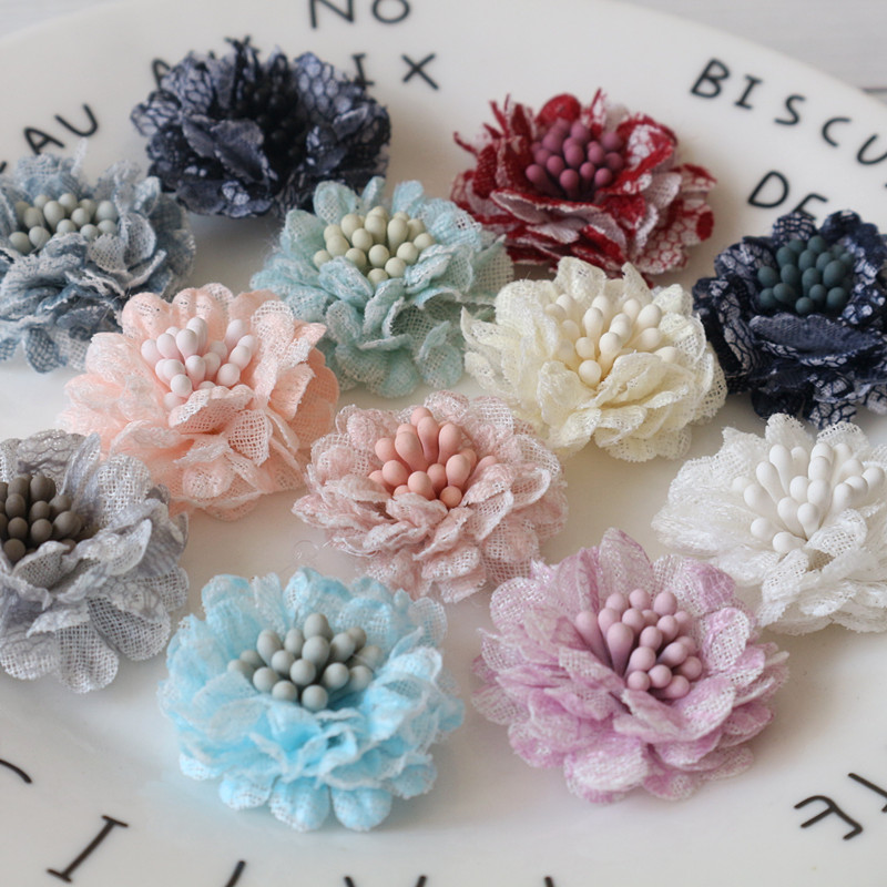 10Pcs 3CM Handmade Small Lace  - Embroidery Daisy Flower incelemesi ve fiyatı