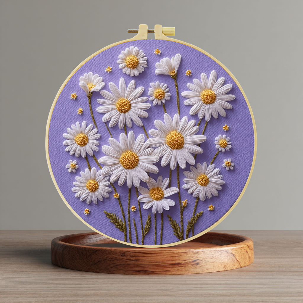 1pc 20X20CM/15X15CM daisy Embr - Embroidery Daisy Flower incelemesi ve fiyatı