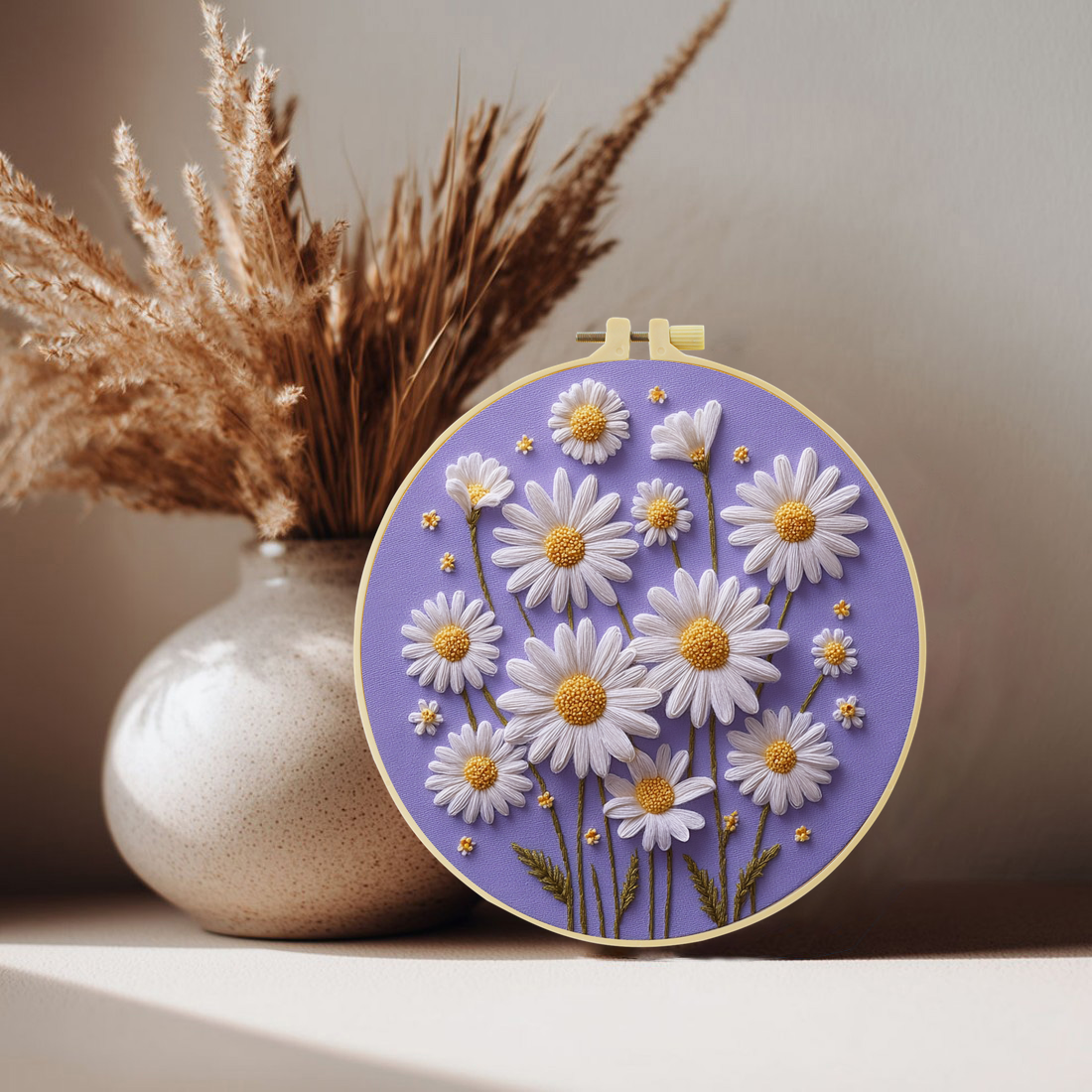 1pc 20X20CM/15X15CM daisy Embr - Embroidery Daisy Flower incelemesi ve fiyatı