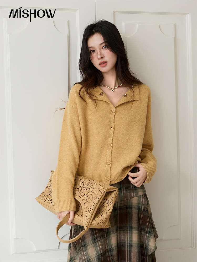 MISHOW Women's Autumn Cardigan - Embroidery Yellow Flower incelemesi ve fiyatı