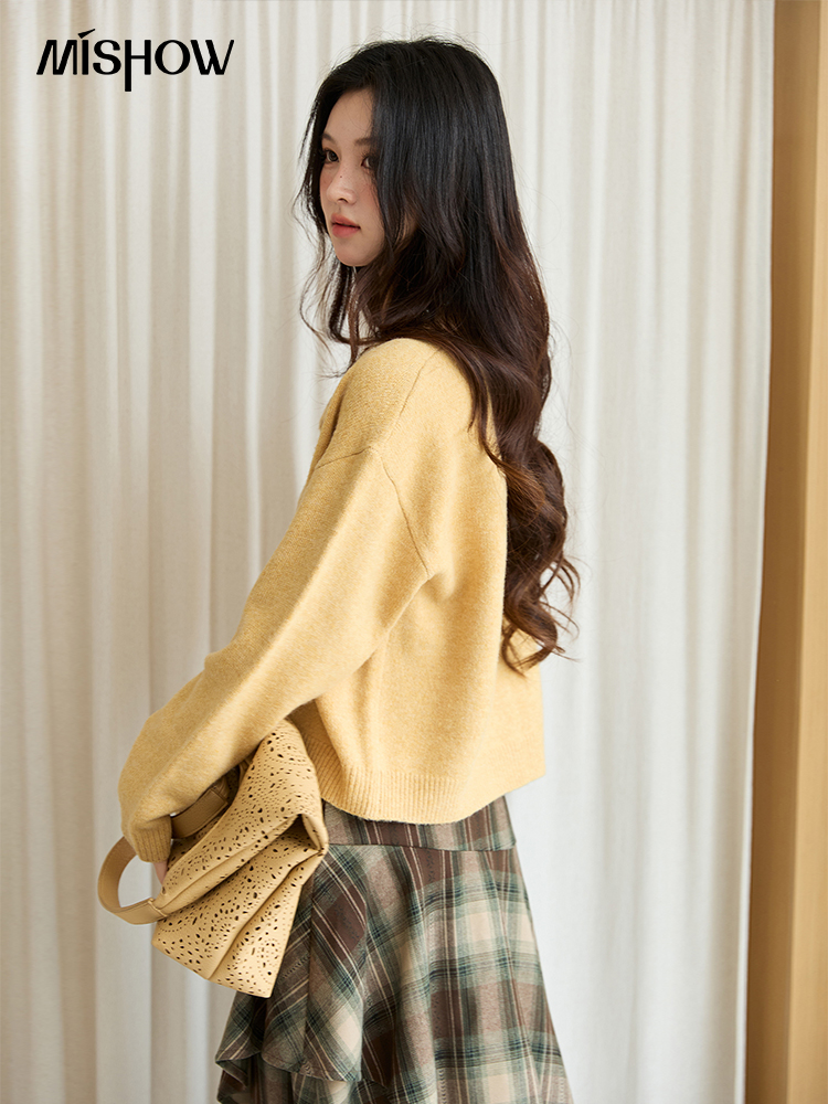 MISHOW Women's Autumn Cardigan - Embroidery Yellow Flower incelemesi ve fiyatı