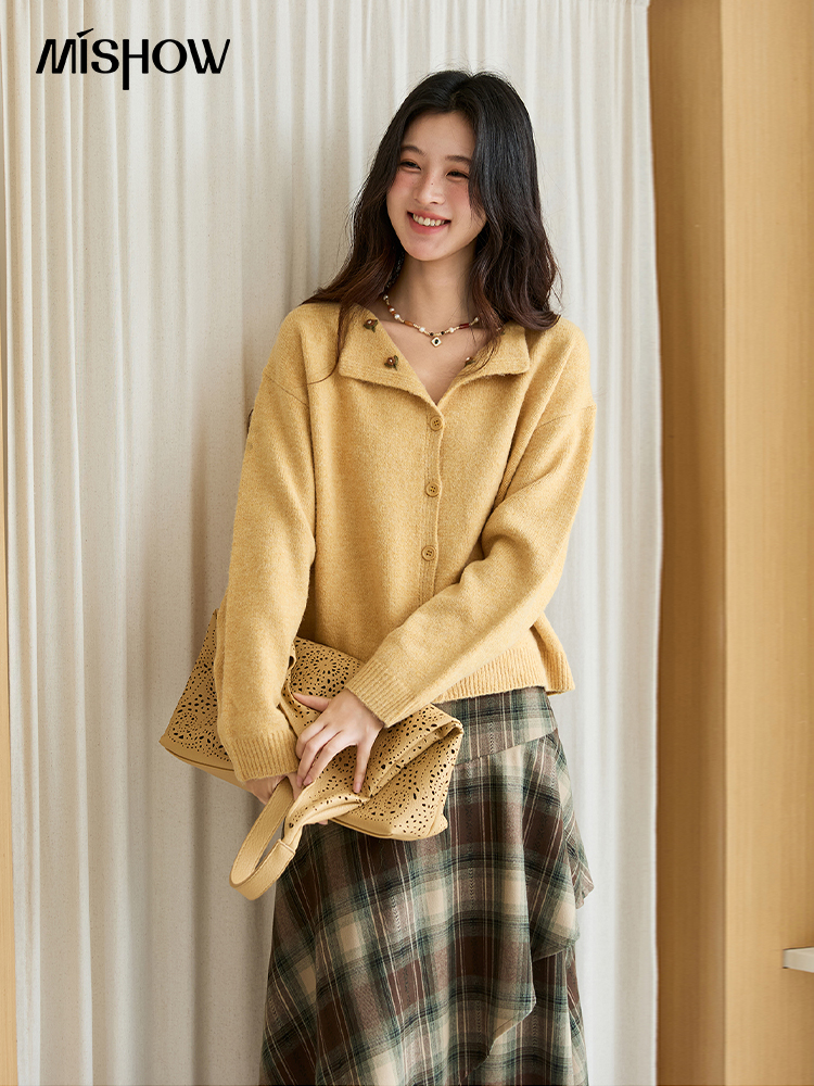 MISHOW Women's Autumn Cardigan - Embroidery Yellow Flower incelemesi ve fiyatı
