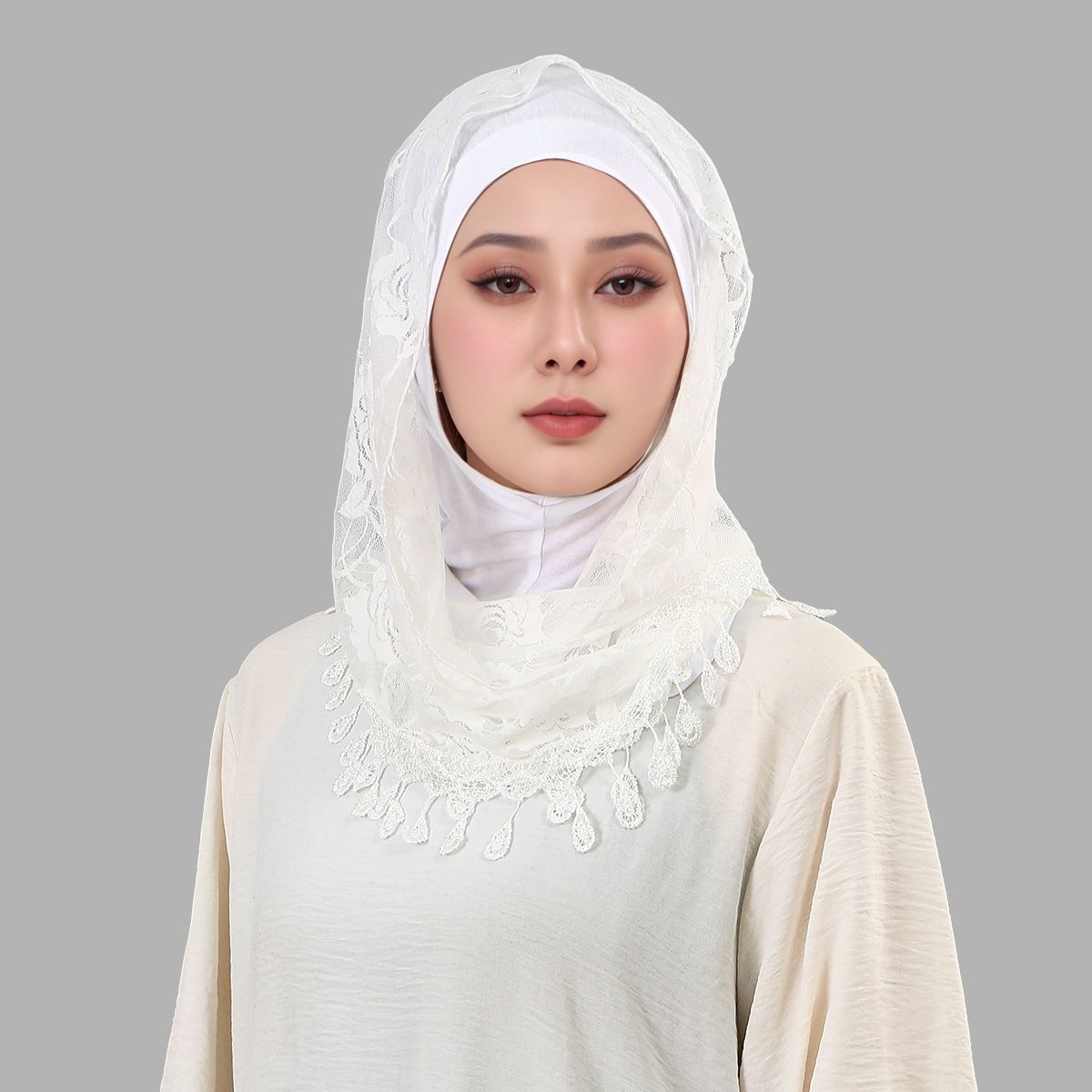 Fashion Muslim Woman Lace Hija - Embroidery Premium incelemesi ve fiyatı