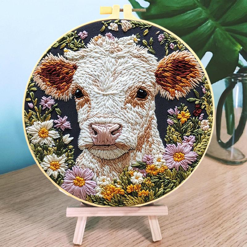 Embroidery Kits For Adults Cow - Embroidery Daisy Flower incelemesi ve fiyatı