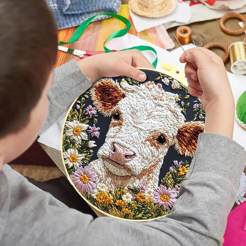 Embroidery Kits For Adults Cow - Embroidery Daisy Flower incelemesi ve fiyatı