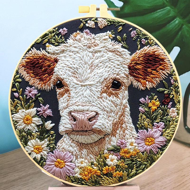 Embroidery Kits For Adults Cow - Embroidery Daisy Flower incelemesi ve fiyatı