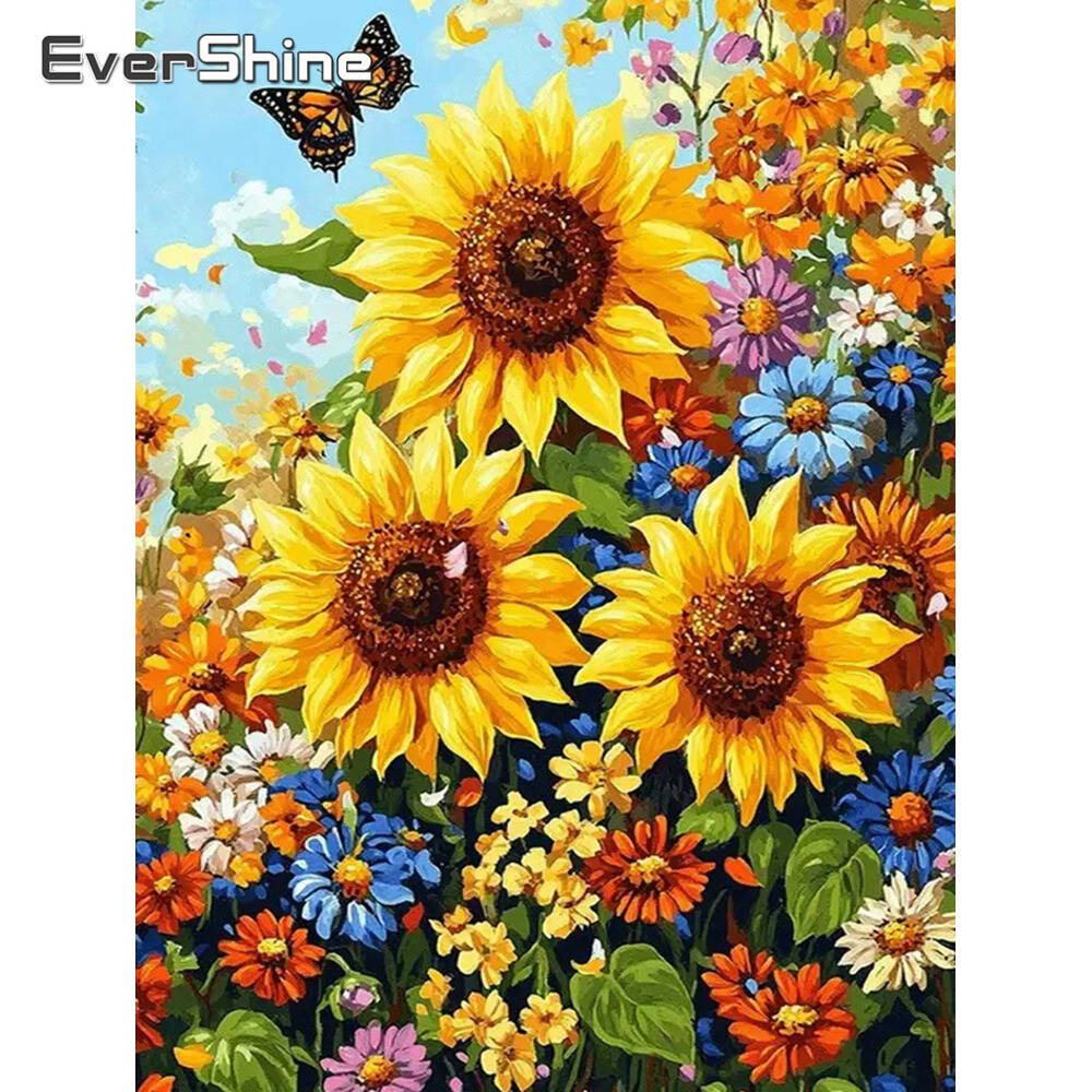 Evershine Full Square Round Di - Embroidery Daisy Flower incelemesi ve fiyatı